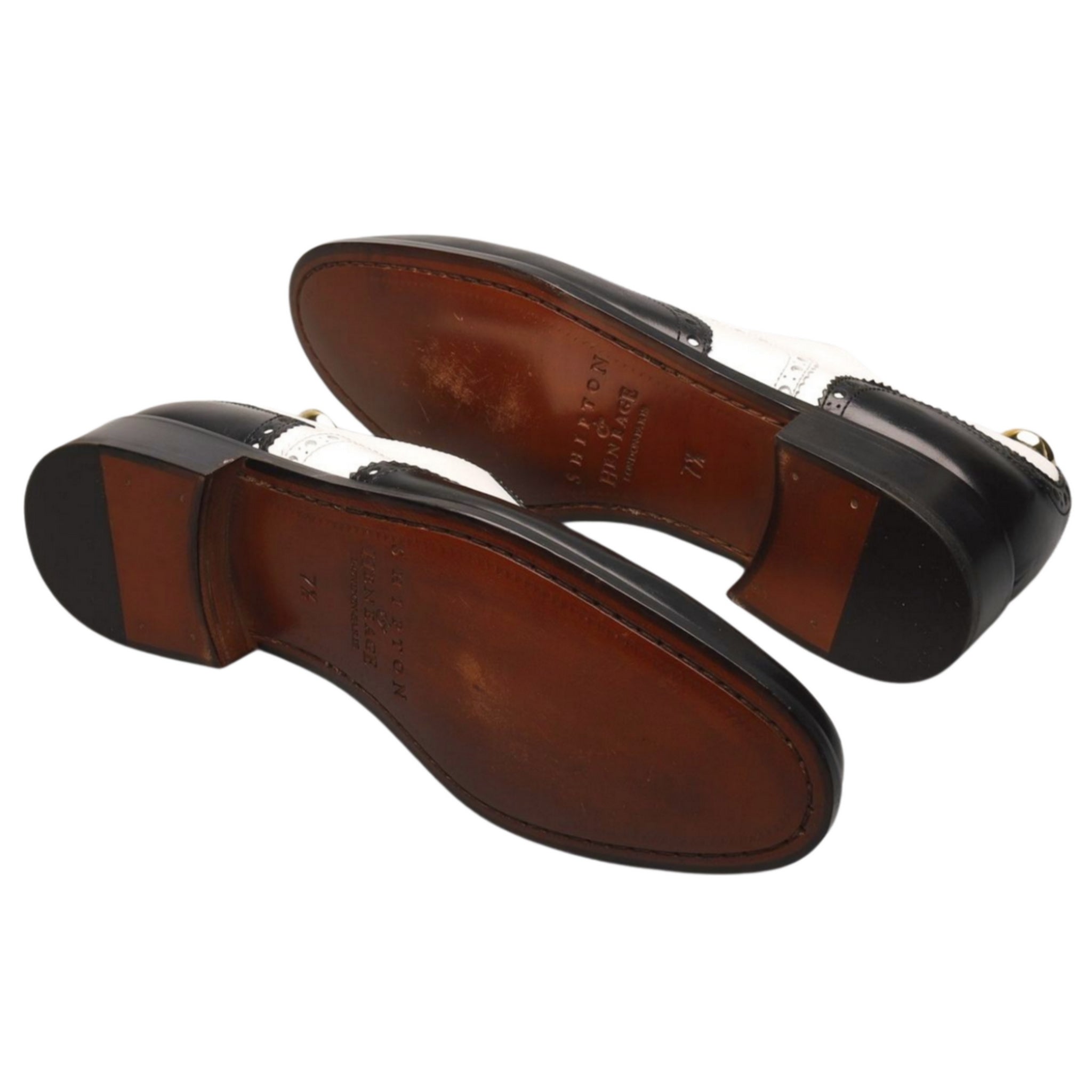 Shipton & Heneage Chicago richelieu cuir noir blanc UK 7.5