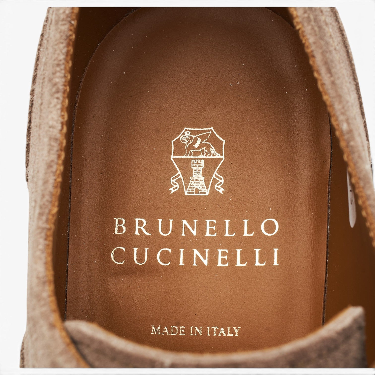 Brunello Cucinelli derby daim beige pointure UK 9