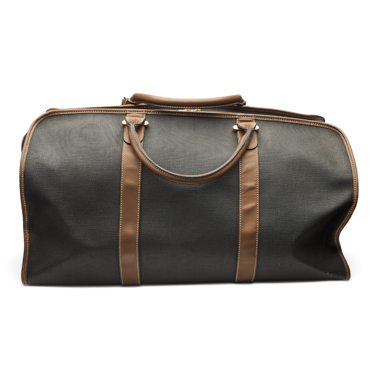 Dunhill sac de voyage toile cirée marron cuir tanné