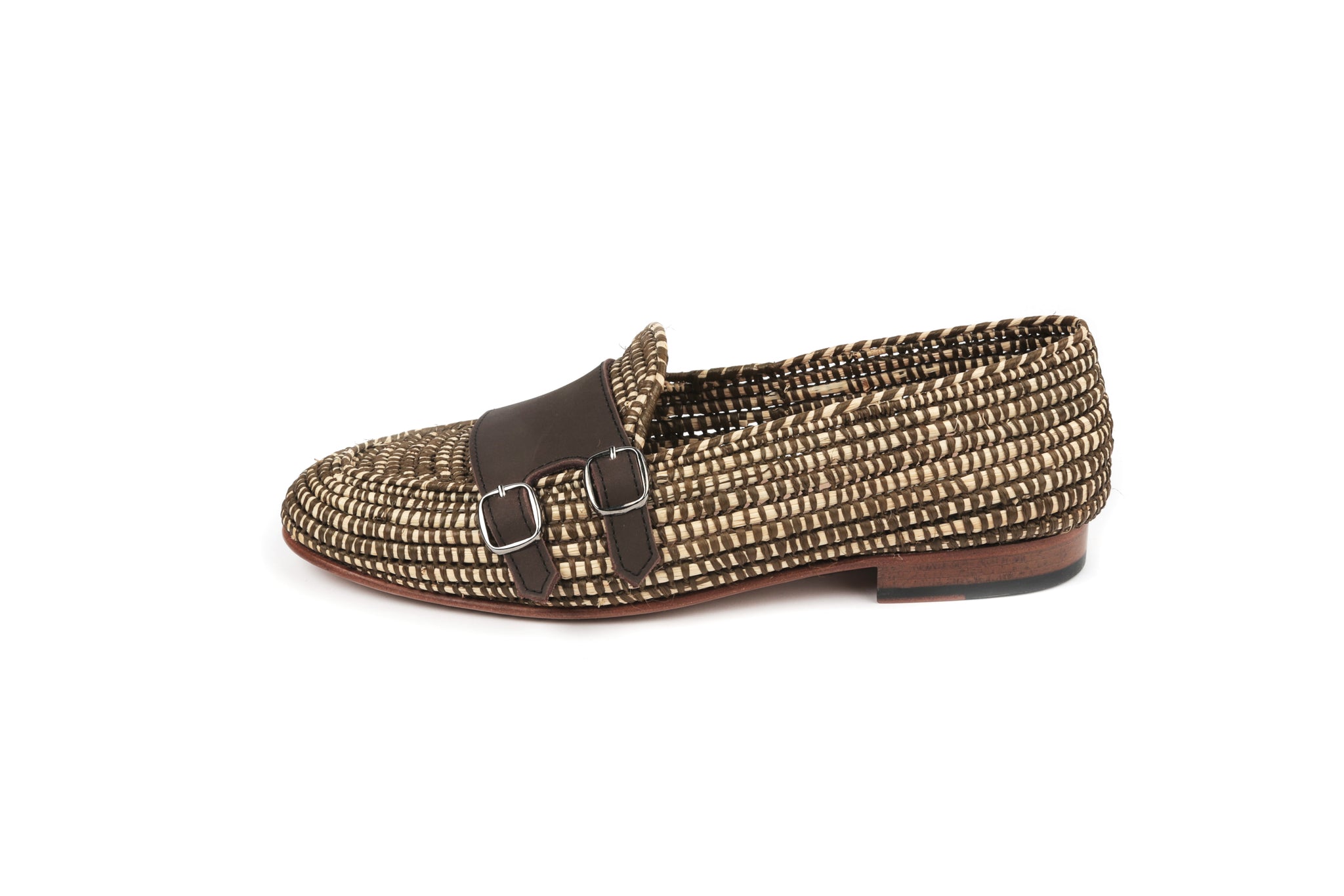 Contre-Allée Grigwane mocassin raphia marron naturel
