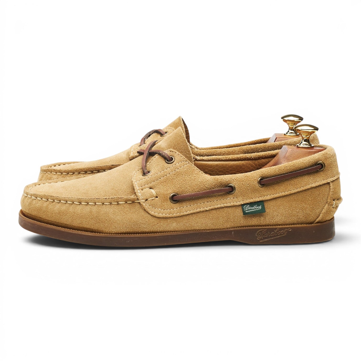Paraboot Barth chaussures bateau suède beige UK 9.5