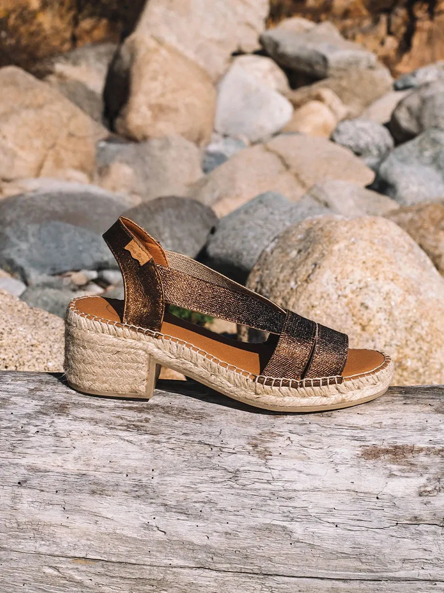 Toni Pons Dama espadrille talon 5,5 cm métallisé