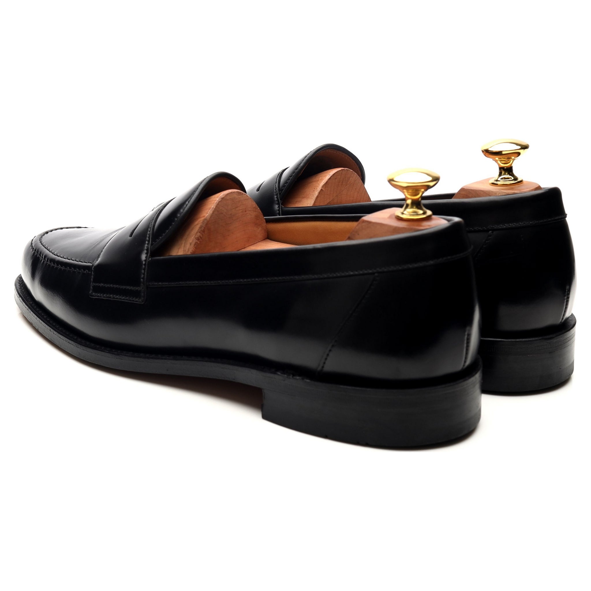 Loake Eton mocassin cuir noir UK 9 penny