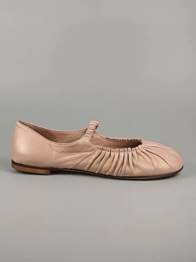 Lorena Paggi Nappa Glove ballerine cuir nude