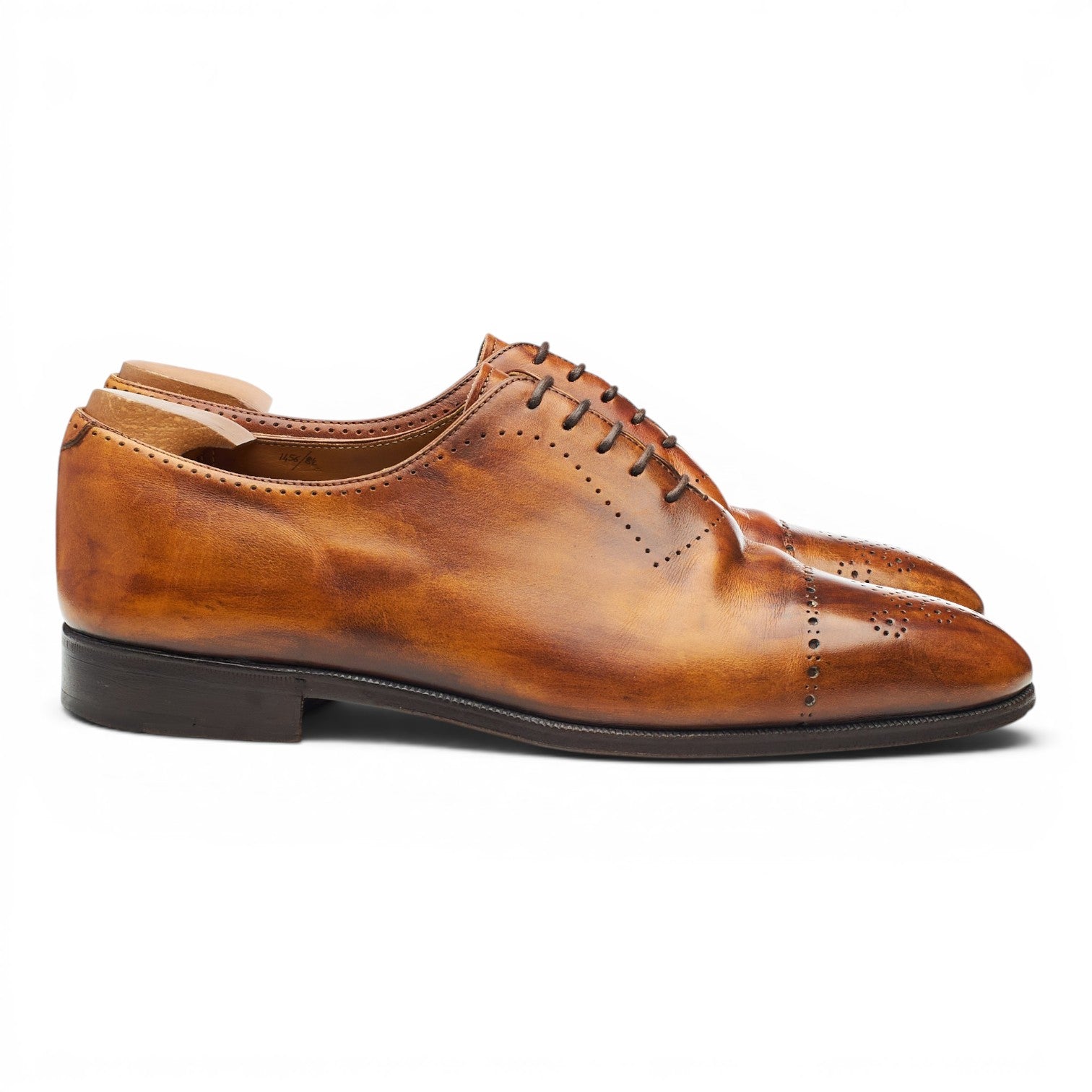Berluti richelieu cuir patiné marron UK 8,5