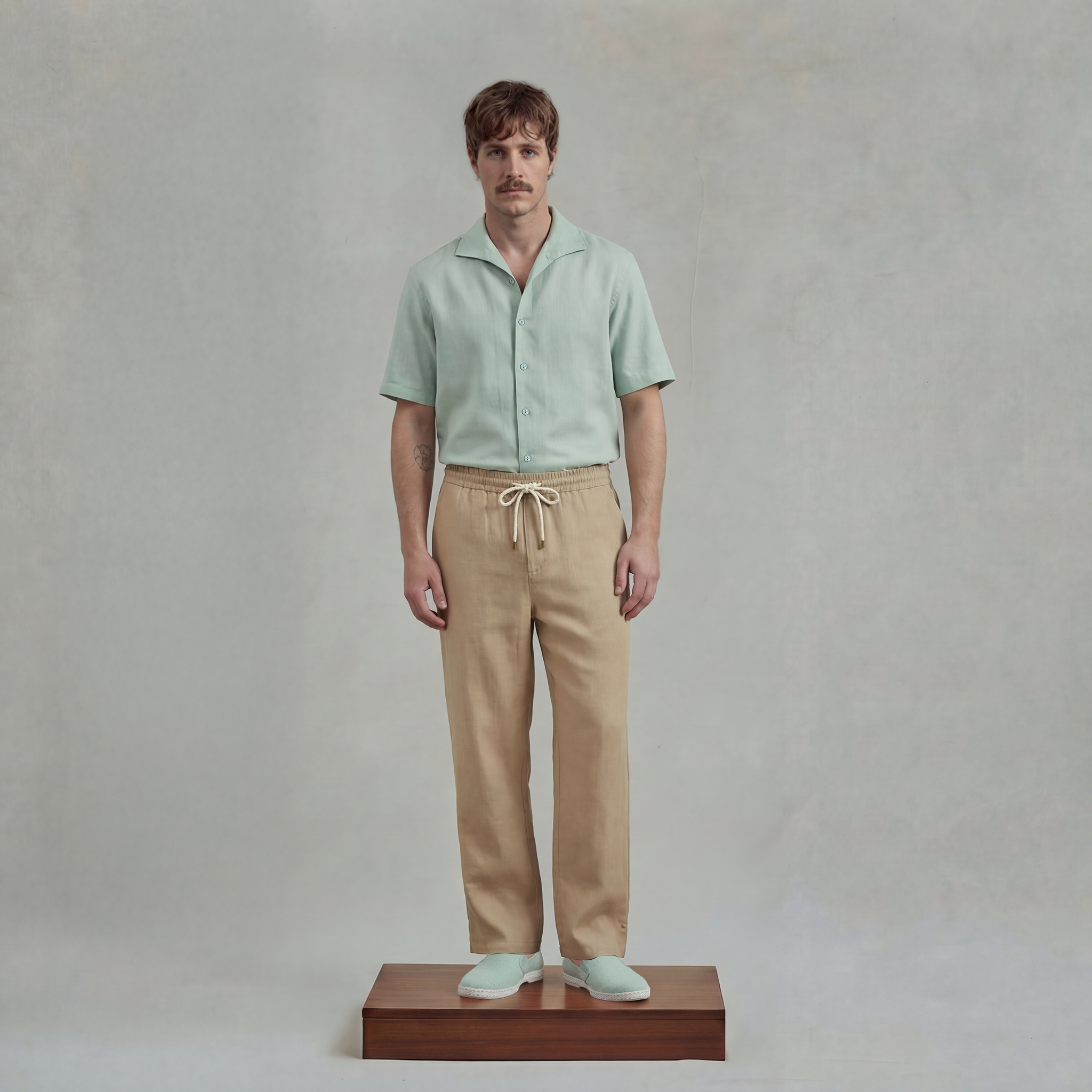 Rivieras Porto Pantalon Lin Beige Cordon