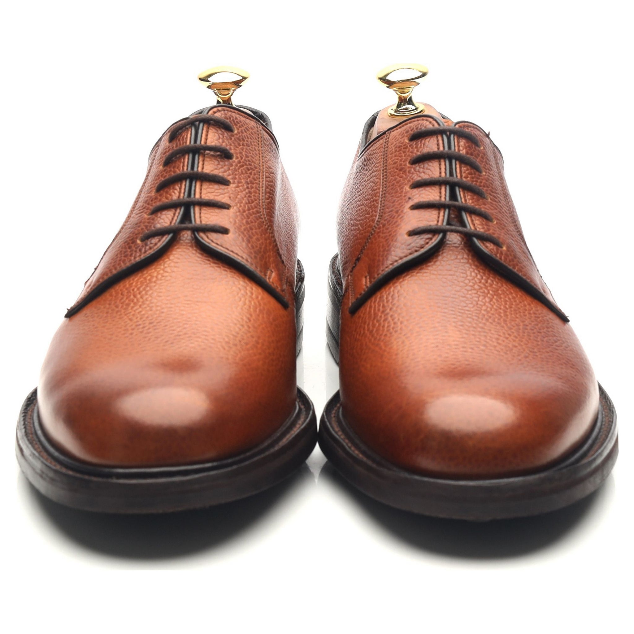 Barker Nairn derbys cuir grain marron UK 8