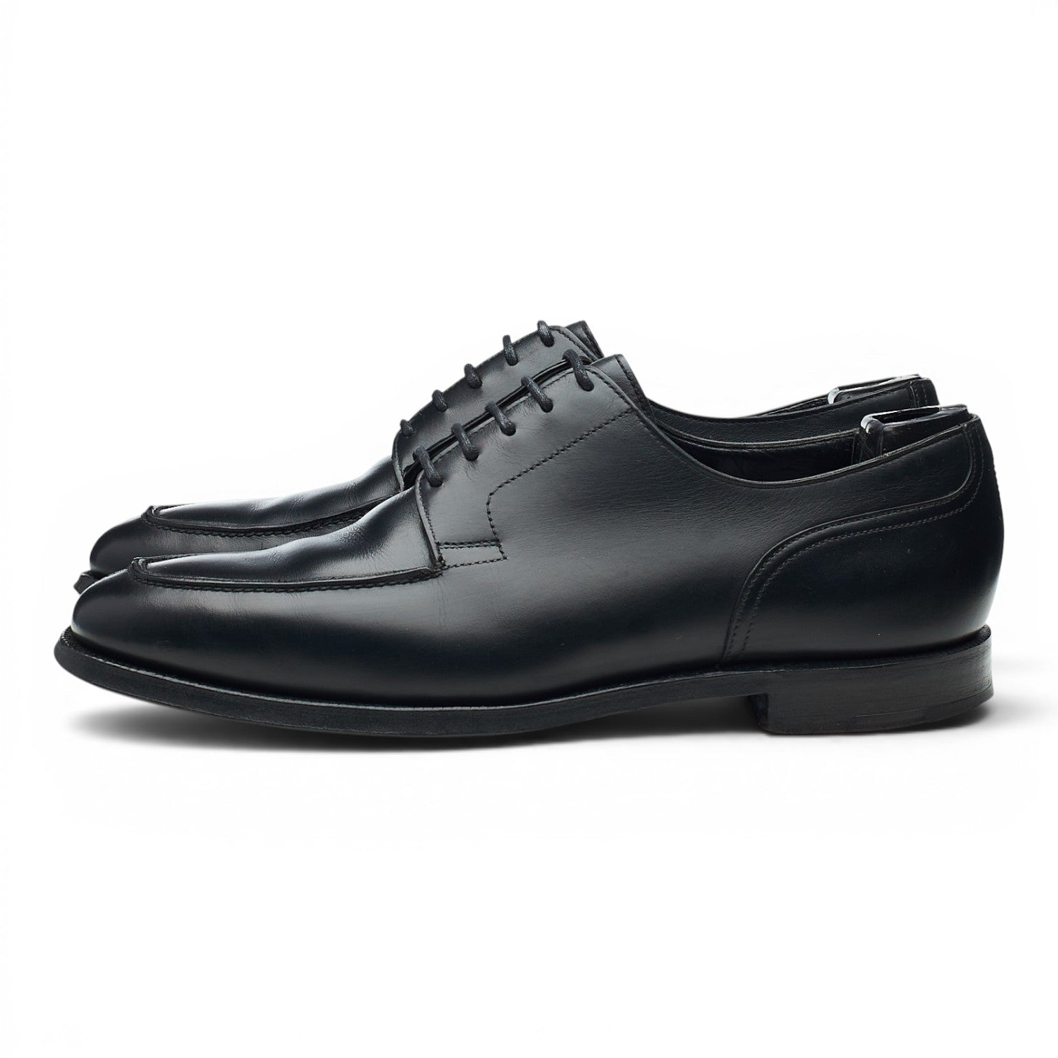 George Cleverley derby cuir noir bout divisé UK 7