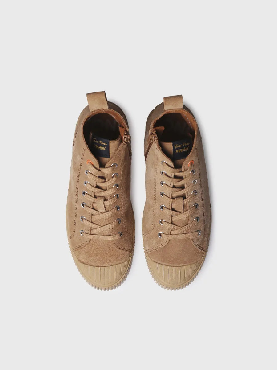 Toni Pons Gia-SF baskets montantes suède camel fleurs