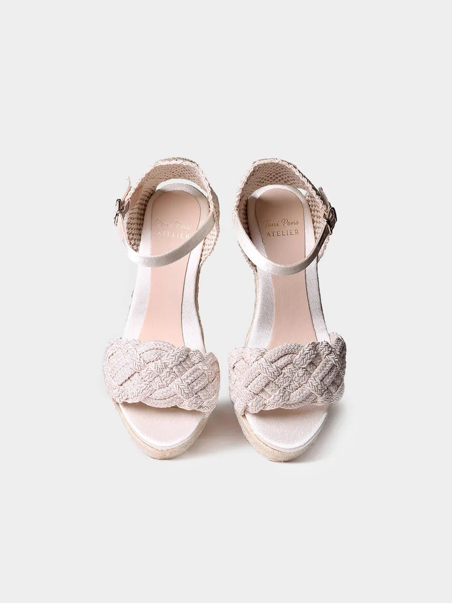 Toni Pons Castres espadrilles mariée satin talon 7 cm