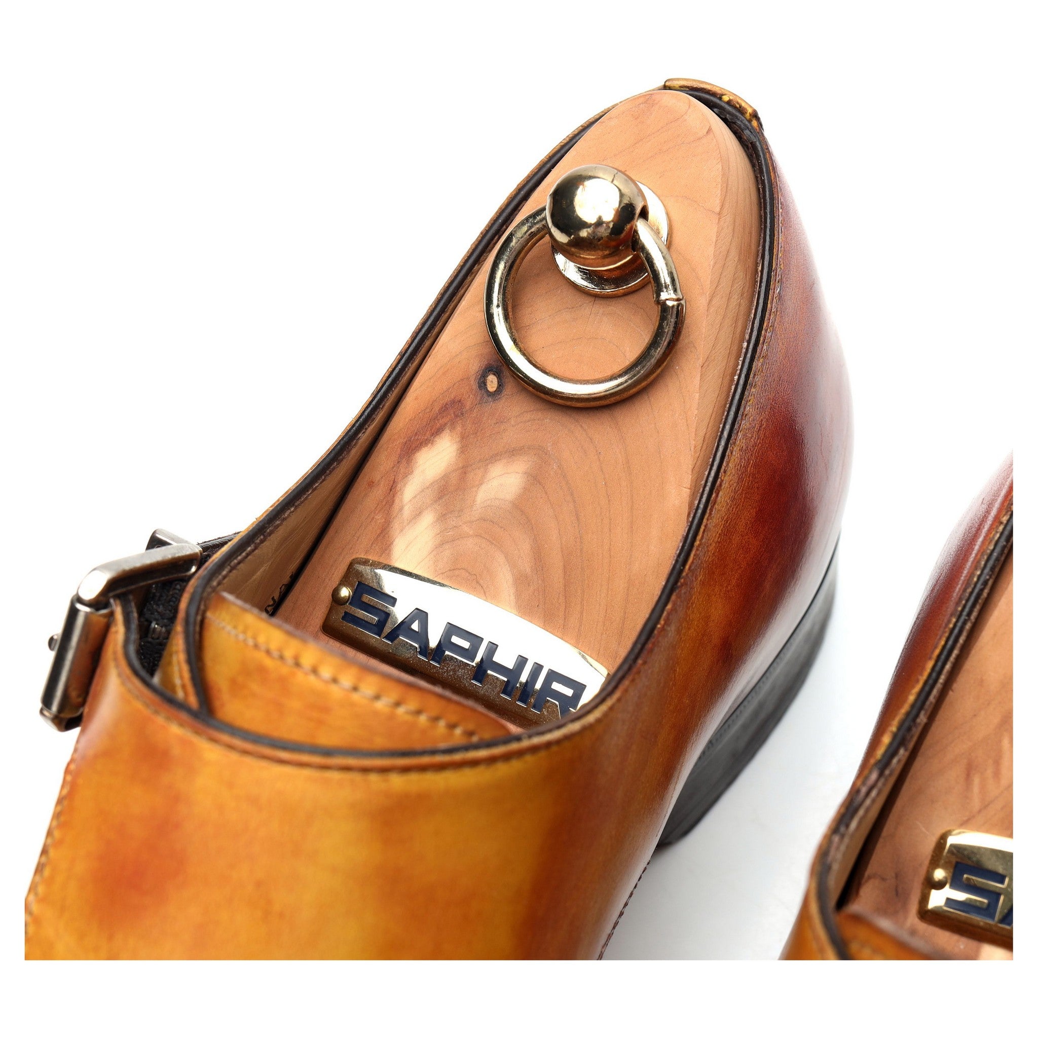 Scarpe di Bianco Palermo chaussures monk cuir marron 10 UK