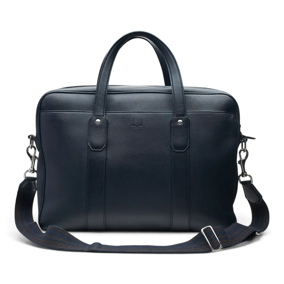 Dunhill Hampstead porte-documents cuir bleu marine