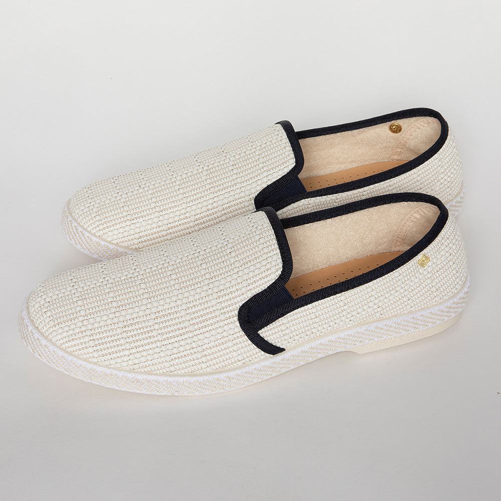 Rivieras 1510 espadrille raphia ivoire marine