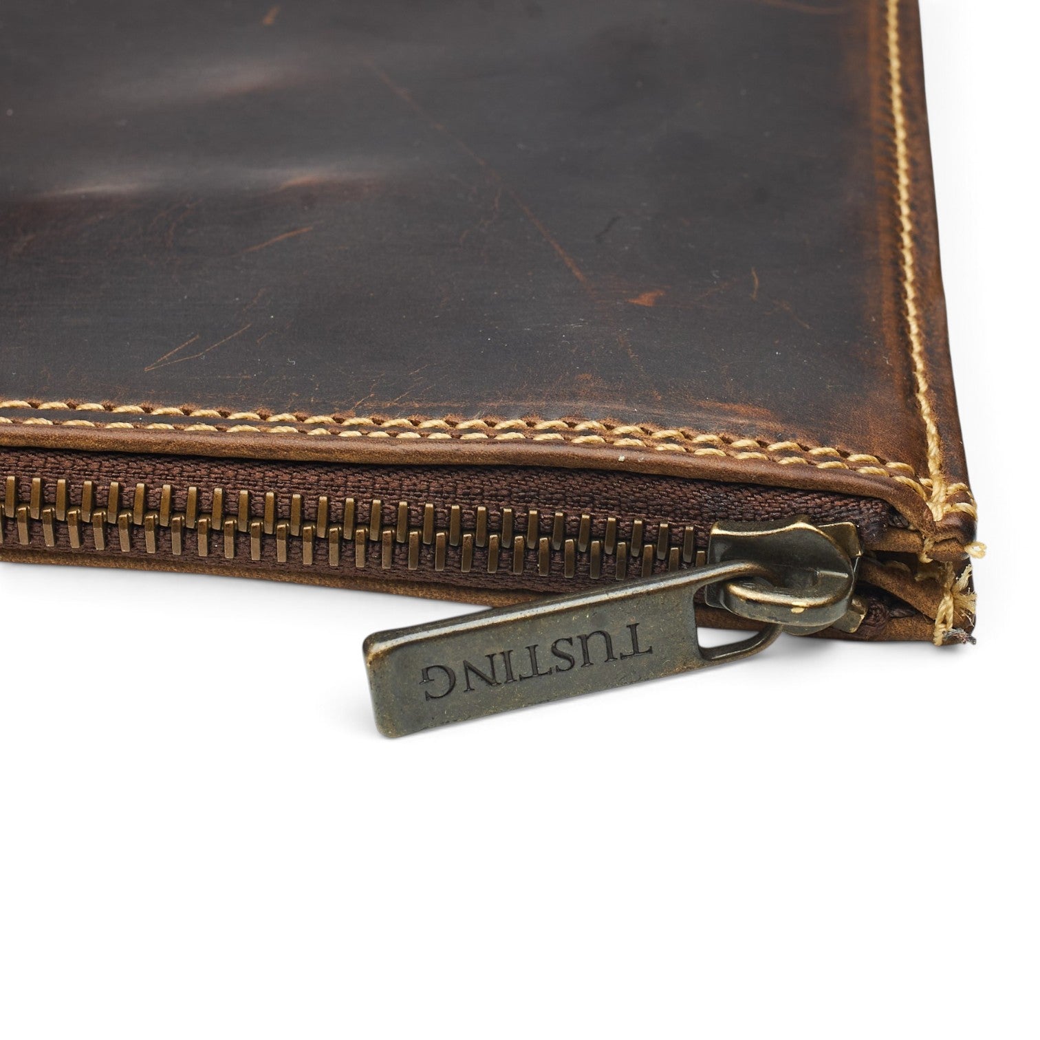 Tusting porte-documents cuir marron ordinateur 15 pouces