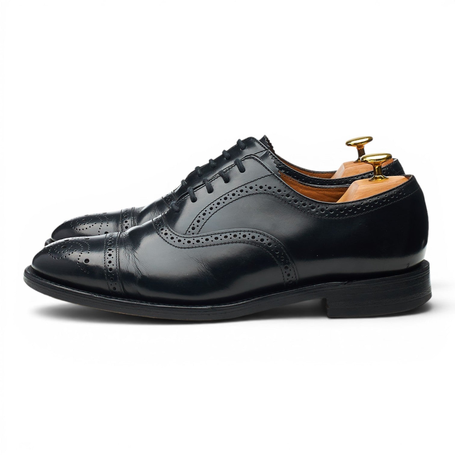 Loake 201B chaussures oxford noires UK 8 cuir