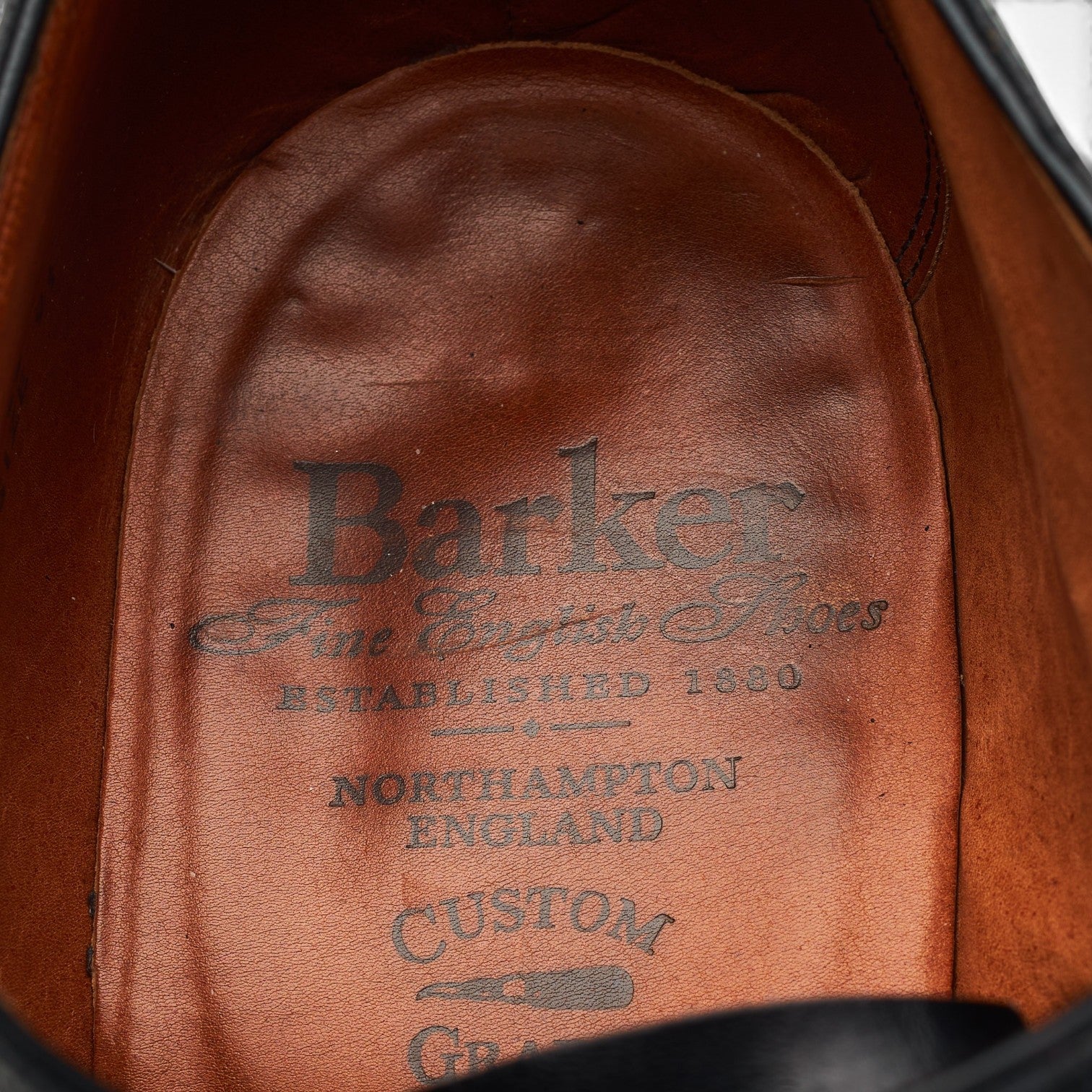 Barker Richelieu Brogue cuir noir 9.5 G