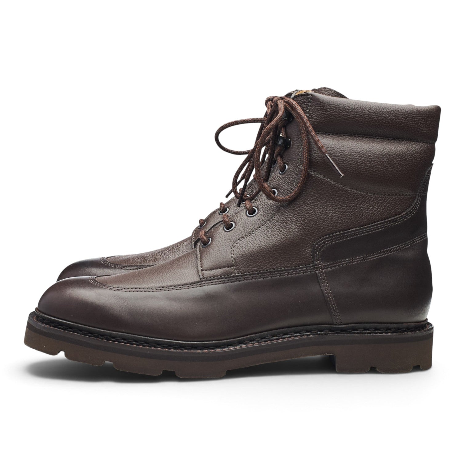 John Lobb Peak boots cuir grainé marron UK 9,5