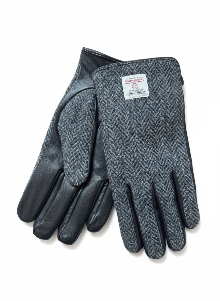 Malfroid Harris Tweed gants cuir veau laine Écosse