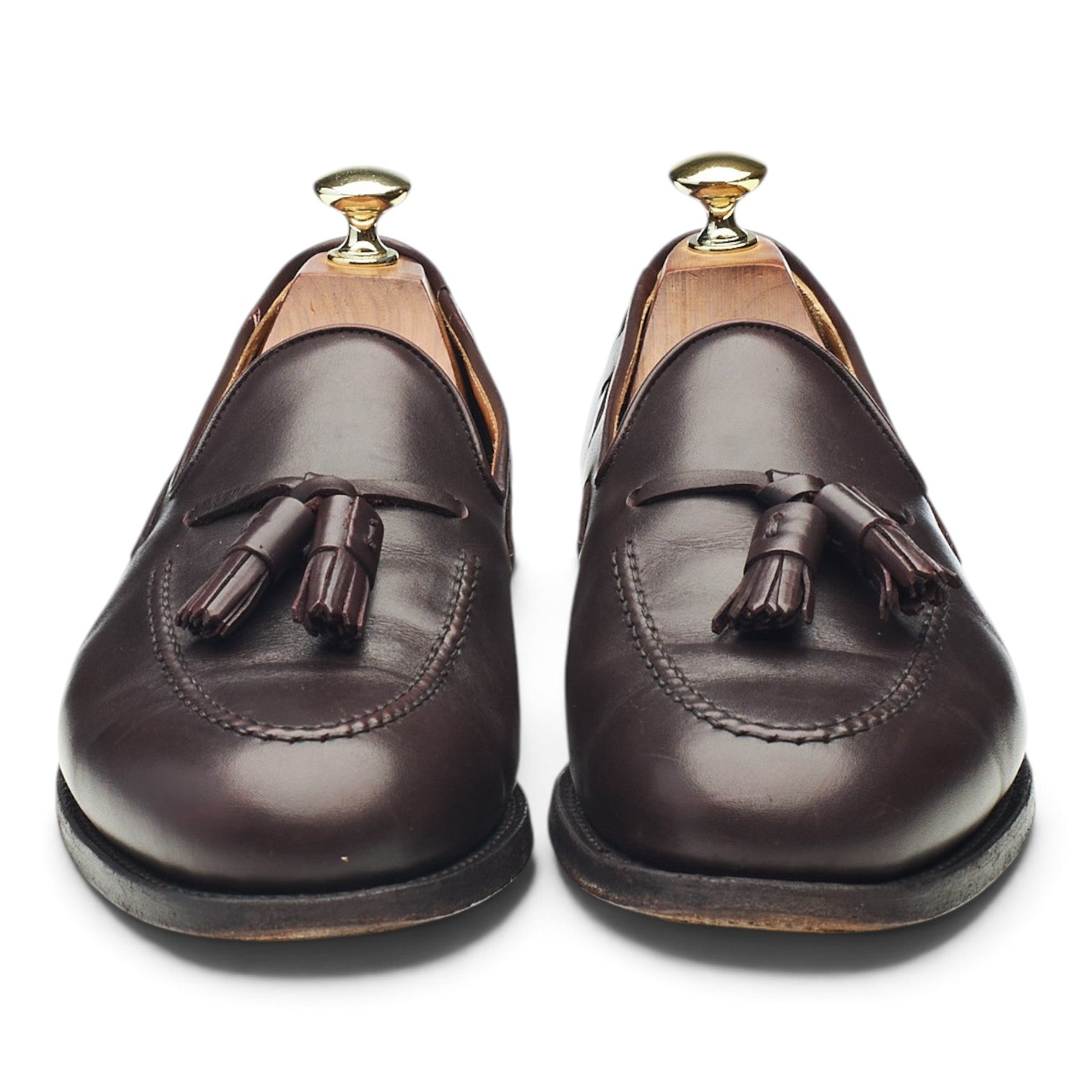 Morjas mocassin à pompons cuir bordeaux UK 7