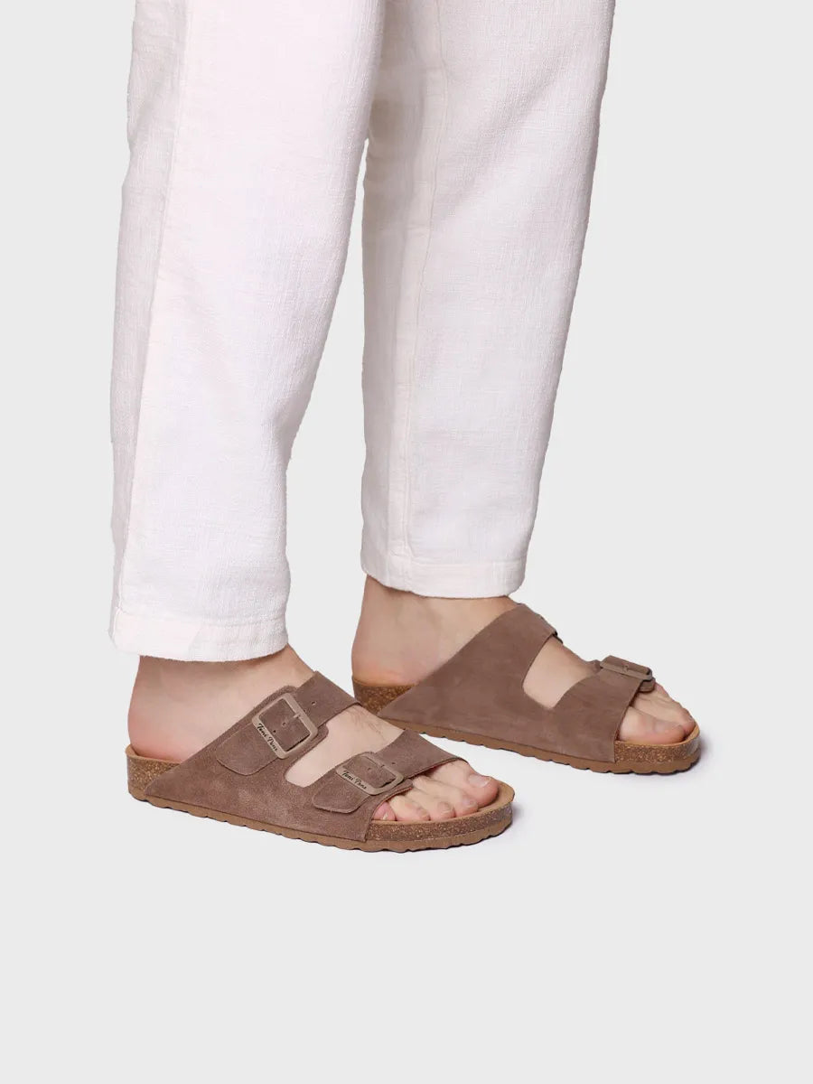 Toni Pons Ger-QT sandale homme cuir taupe boucles