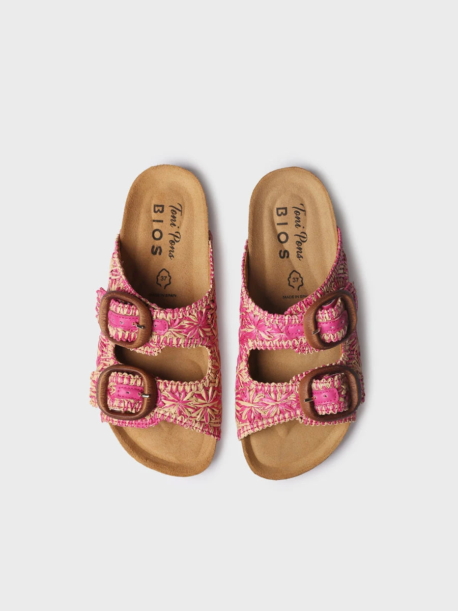 Toni Pons Guam-RF sandale femme raphia fleurs 3 cm