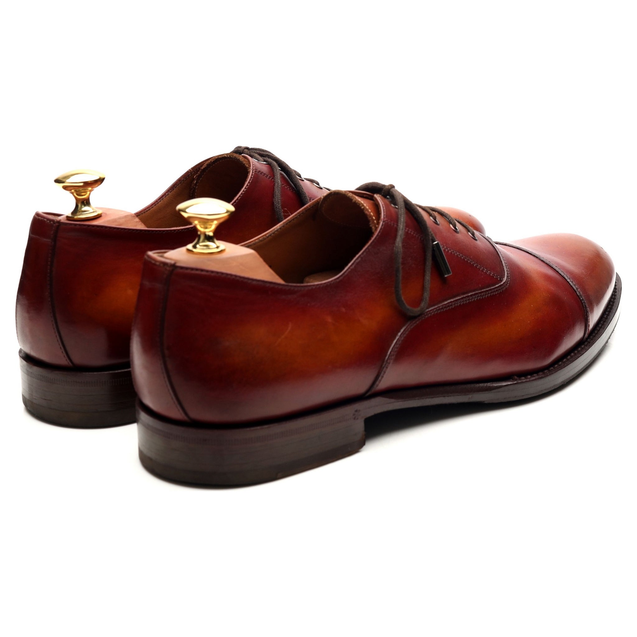 Ozwald Boateng richelieu cuir marron patiné UK 9