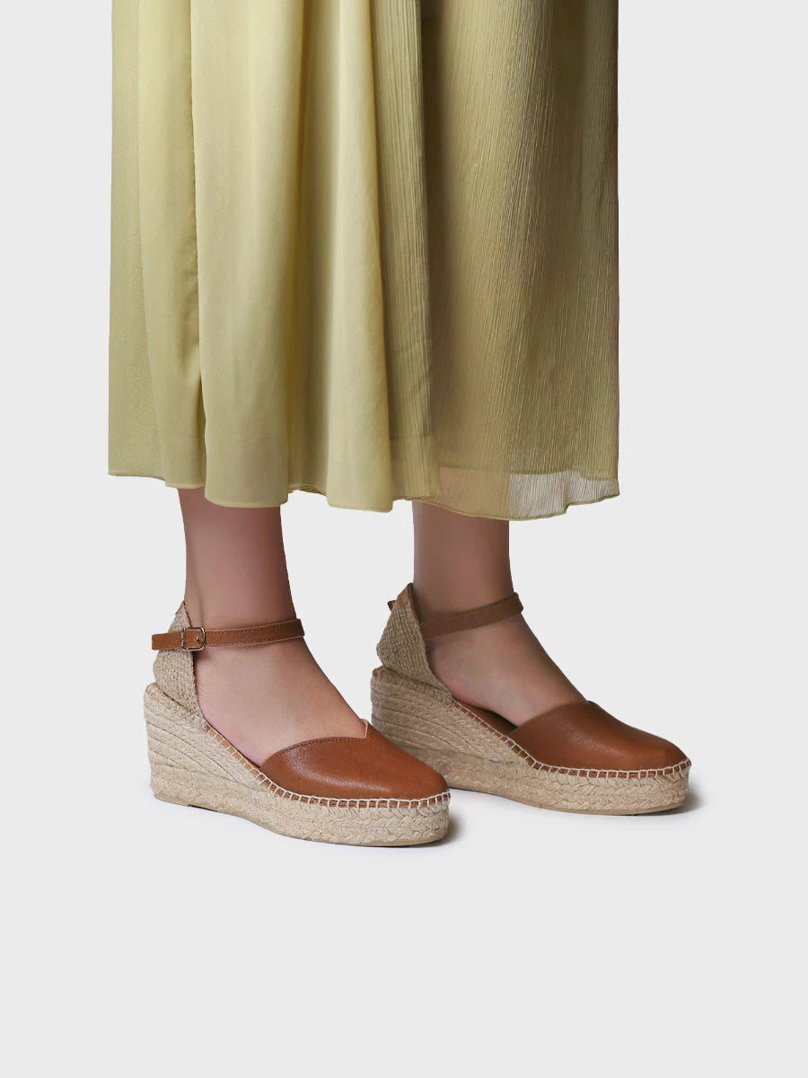 Toni Pons Magda-P espadrille compensée cuir 7,5 cm