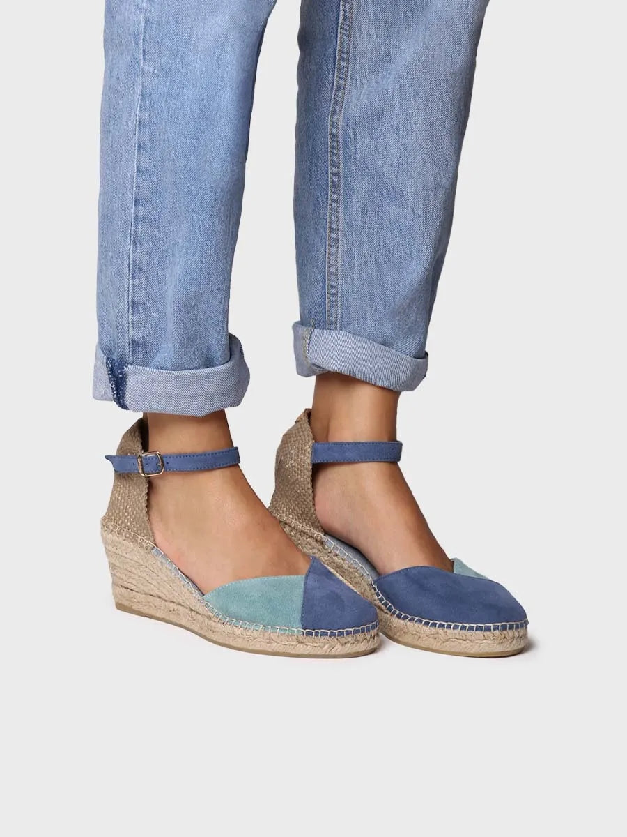 Toni Pons Beral espadrille daim bicolore talon 7 cm