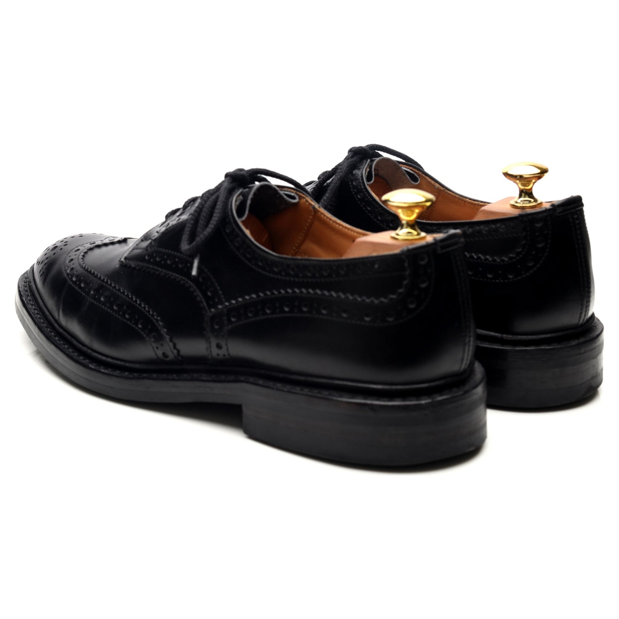 Tricker's Bourton derbys cuir noir UK 8