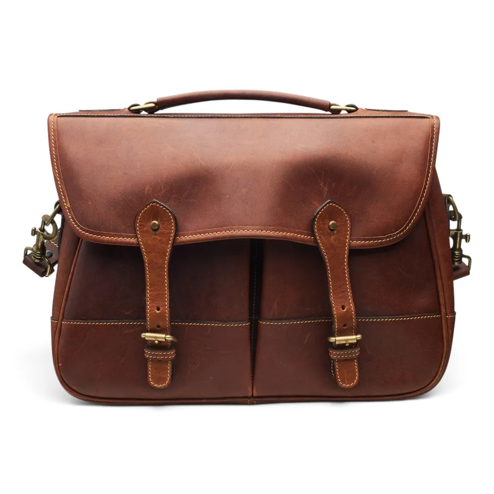 Tusting Small Clipper cartable cuir marron
