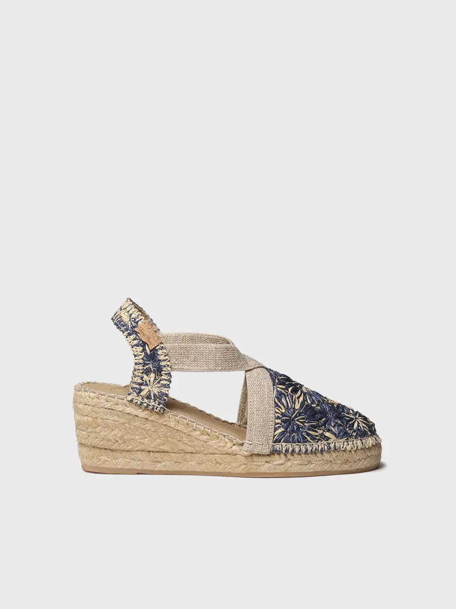 Toni Pons Terra-RF espadrille compensée raphia fleuri