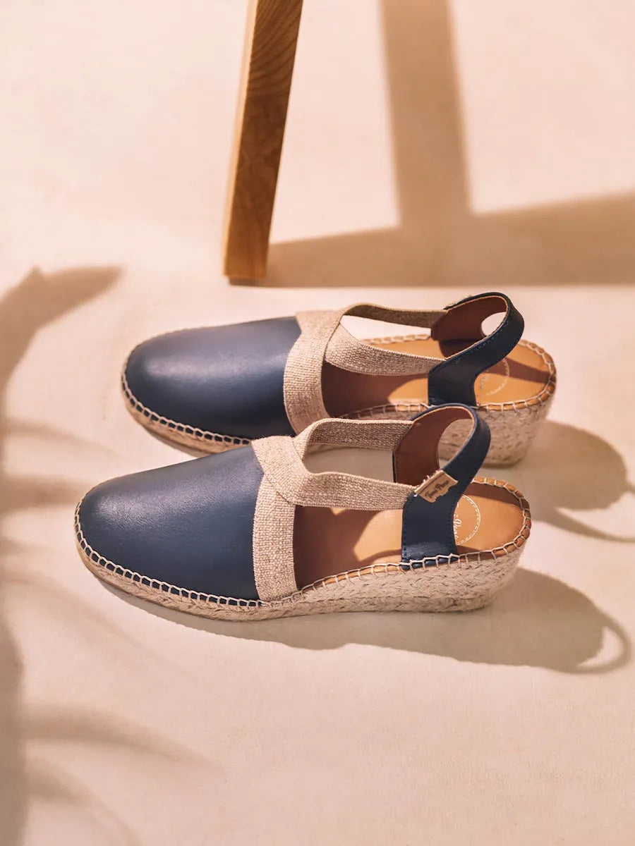 Toni Pons Tossa espadrilles cuir océano talon 6 cm