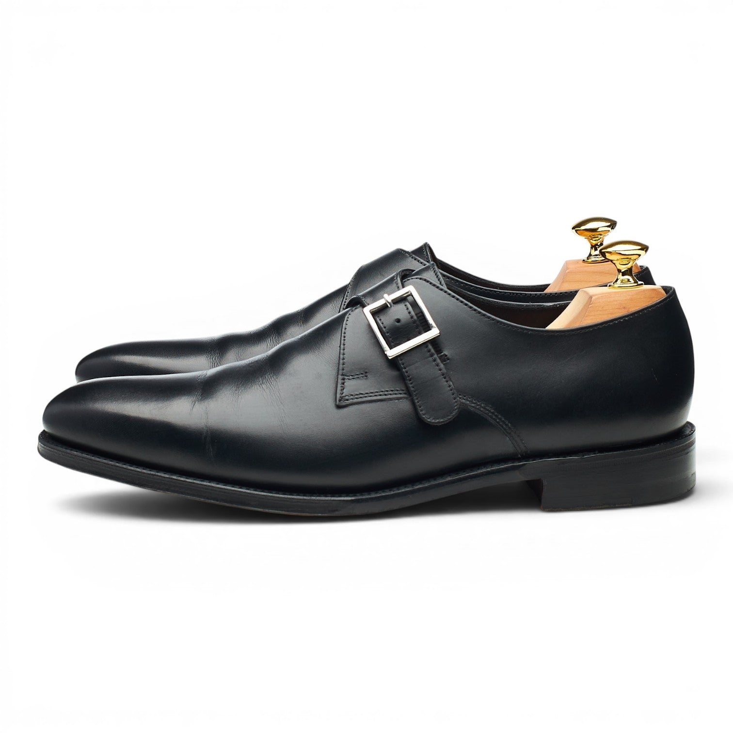 Loake 1880 Medway derbies à boucle cuir noir UK 7.5