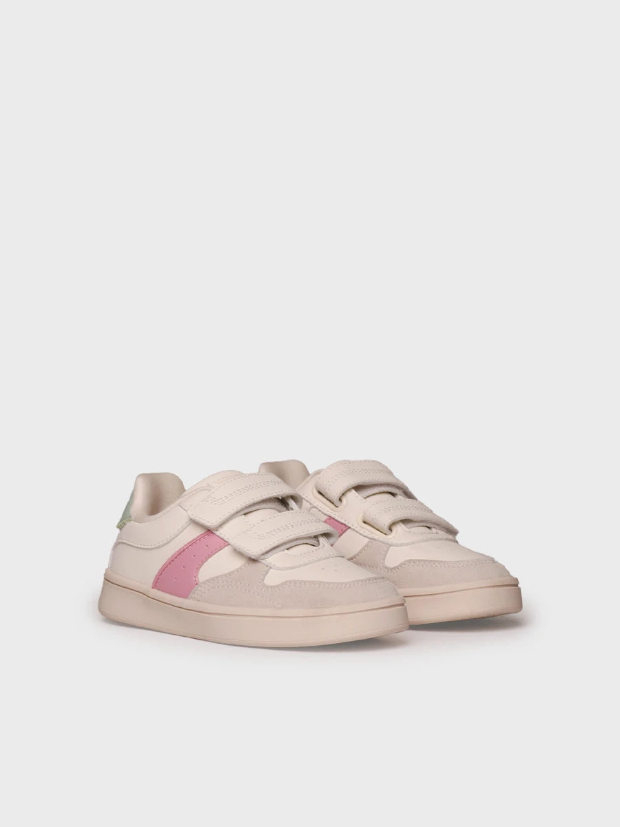 Toni Pons Enza baskets cuir enfant blanches double scratch