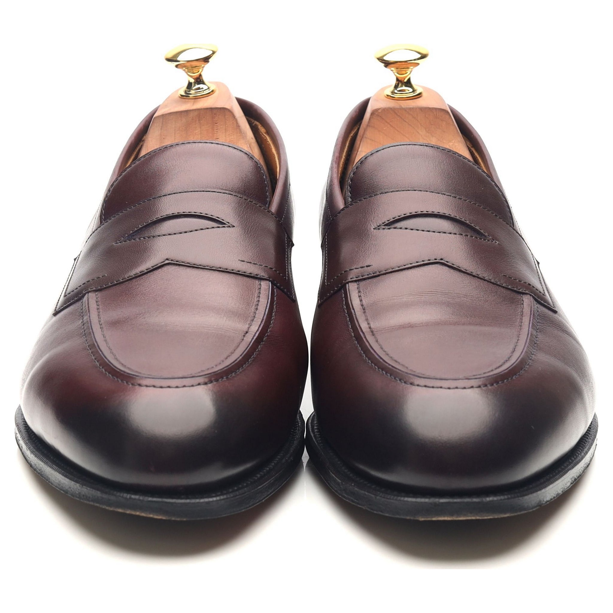 Edward Green Piccadilly mocassin cuir bordeaux UK 10