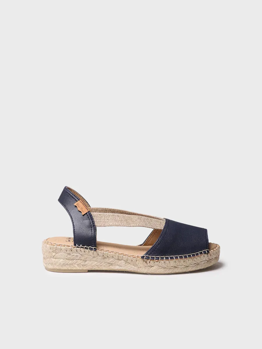 Toni Pons Tala espadrilles cuir marine pied large 3,5 cm