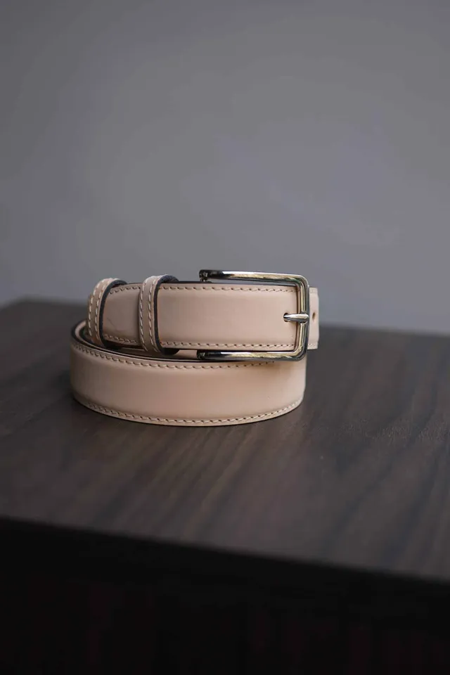 Malfroid ceinture cuir patine main ajustée