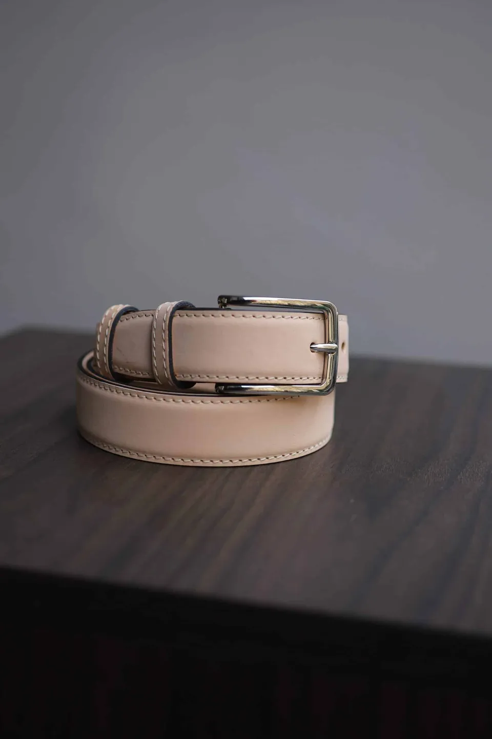 Malfroid ceinture cuir patine main ajustée
