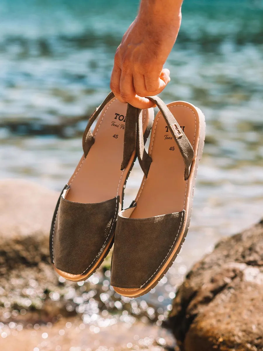 Toni Pons Grau-QT sandale homme cuir fente kaki