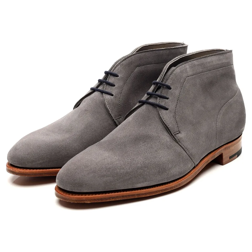 John Lobb Ferris boots chukka daim gris UK 6.5