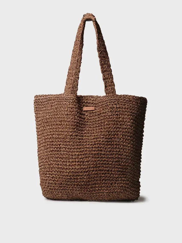 Toni Pons Tarifa pochette raphia tressée 35 cm