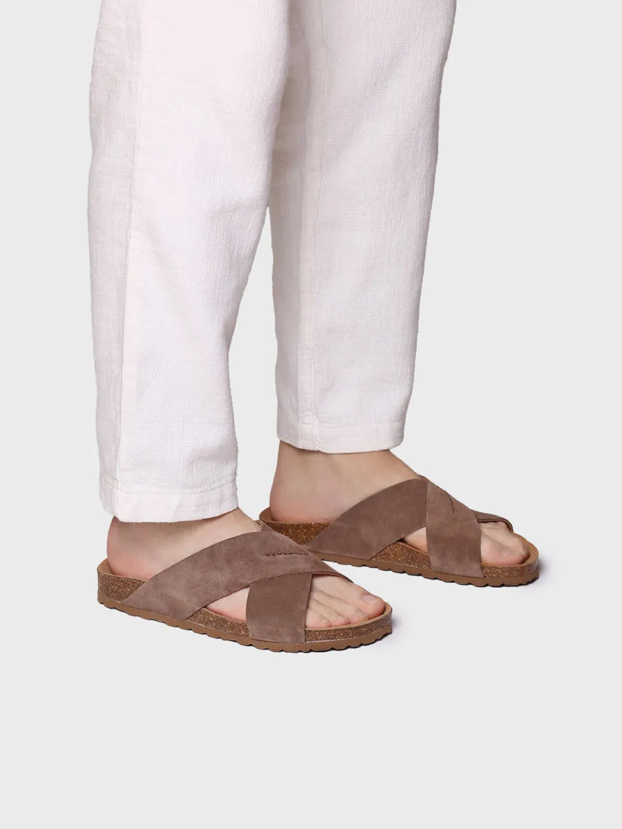 Toni Pons Gol-Qt sandale homme cuir croisée taupe
