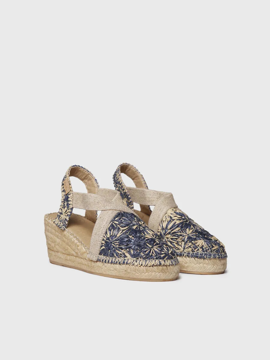 Toni Pons Terra-RF espadrille compensée raphia fleuri