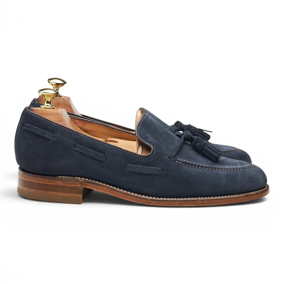 Loake 979286 mocassins homme daim bleu marine UK 7