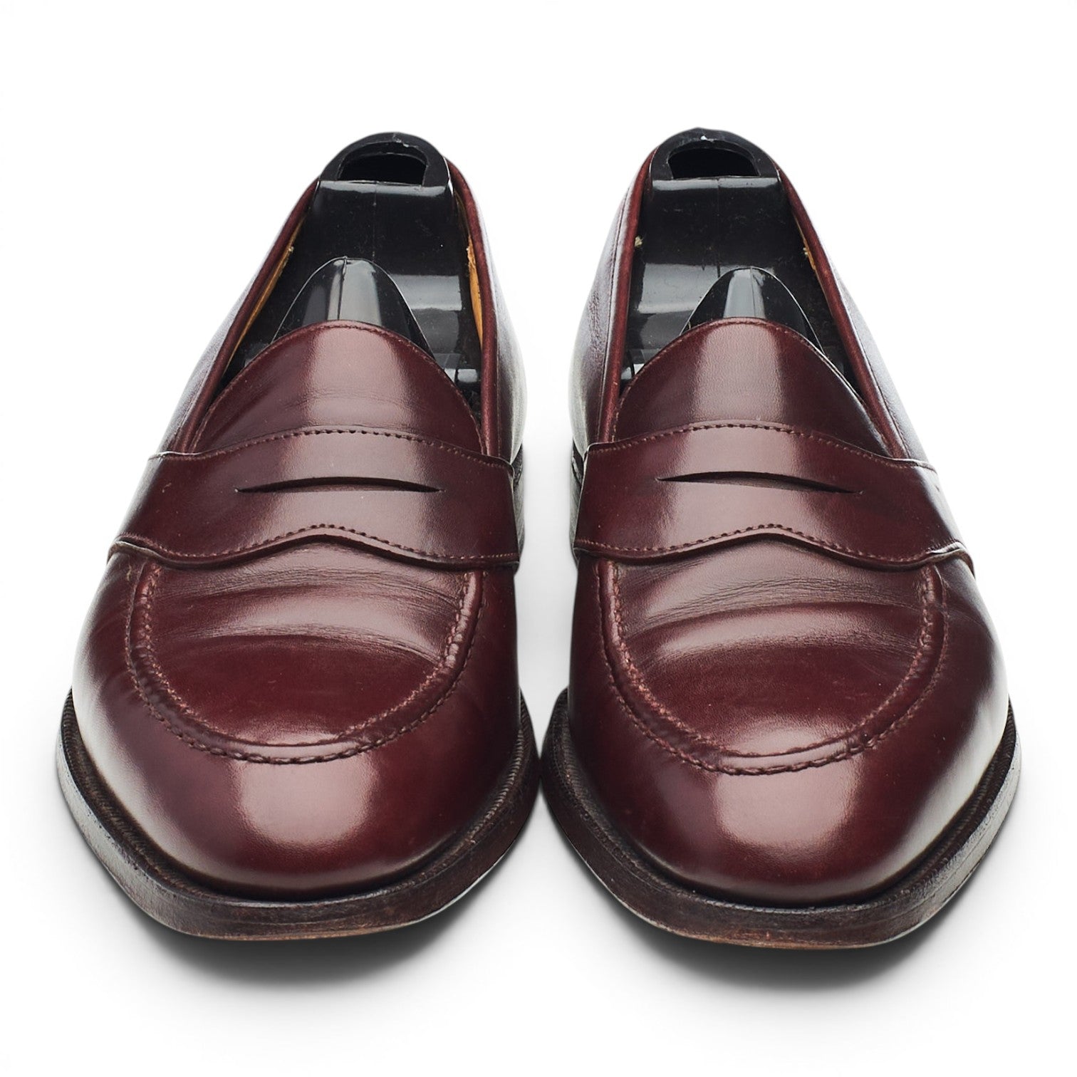 George Cleverley mocassin cuir bordeaux UK 6.5