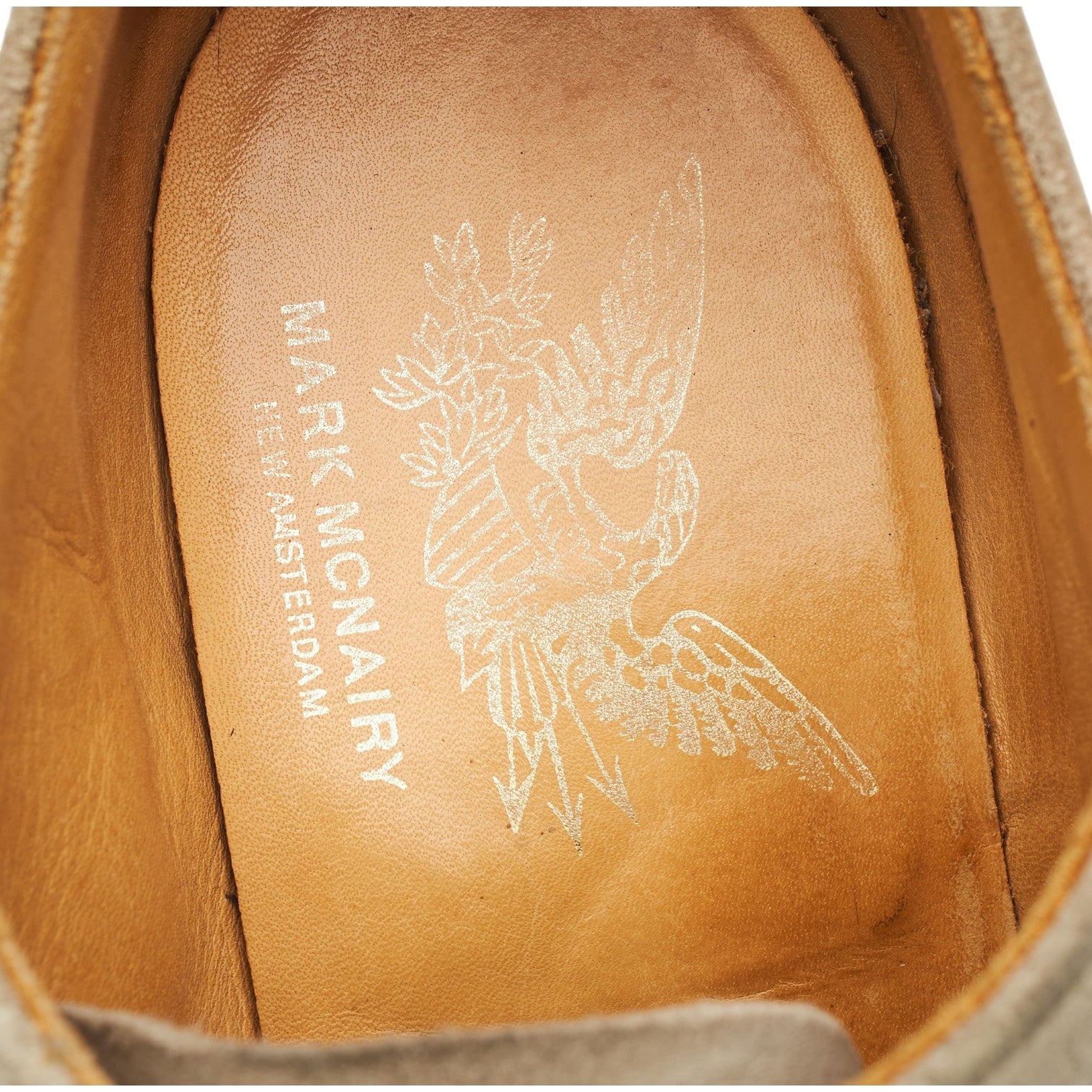 Mark McNairy derby brogue suède beige UK 8.5