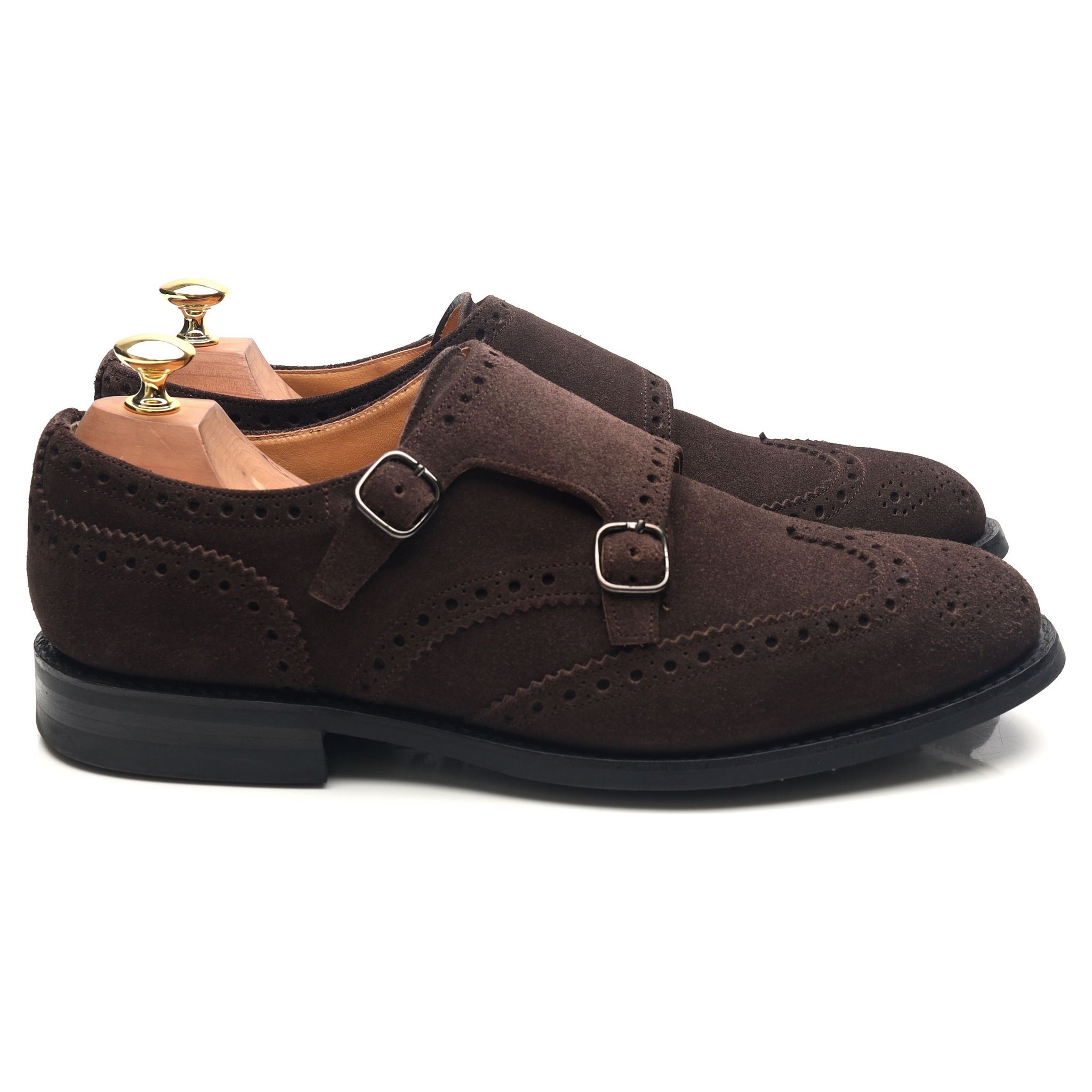 Church's Seaforth double monk strap daim marron UK 9