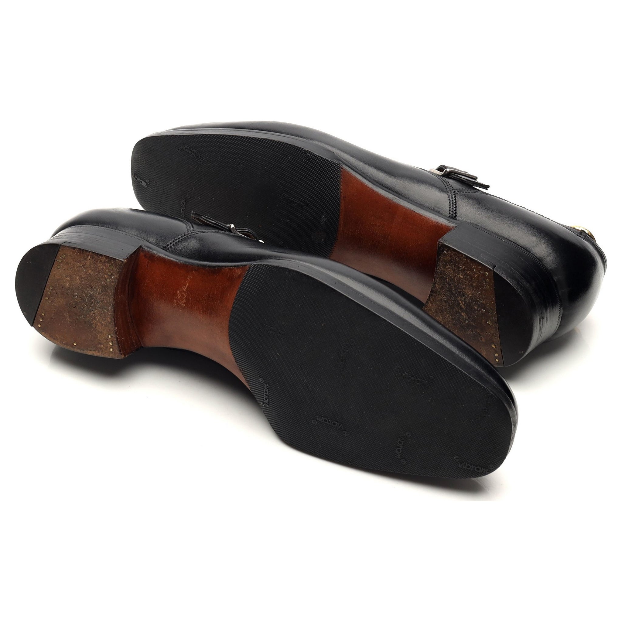 Gaziano & Girling Bespoke monk cuir noir 6.5