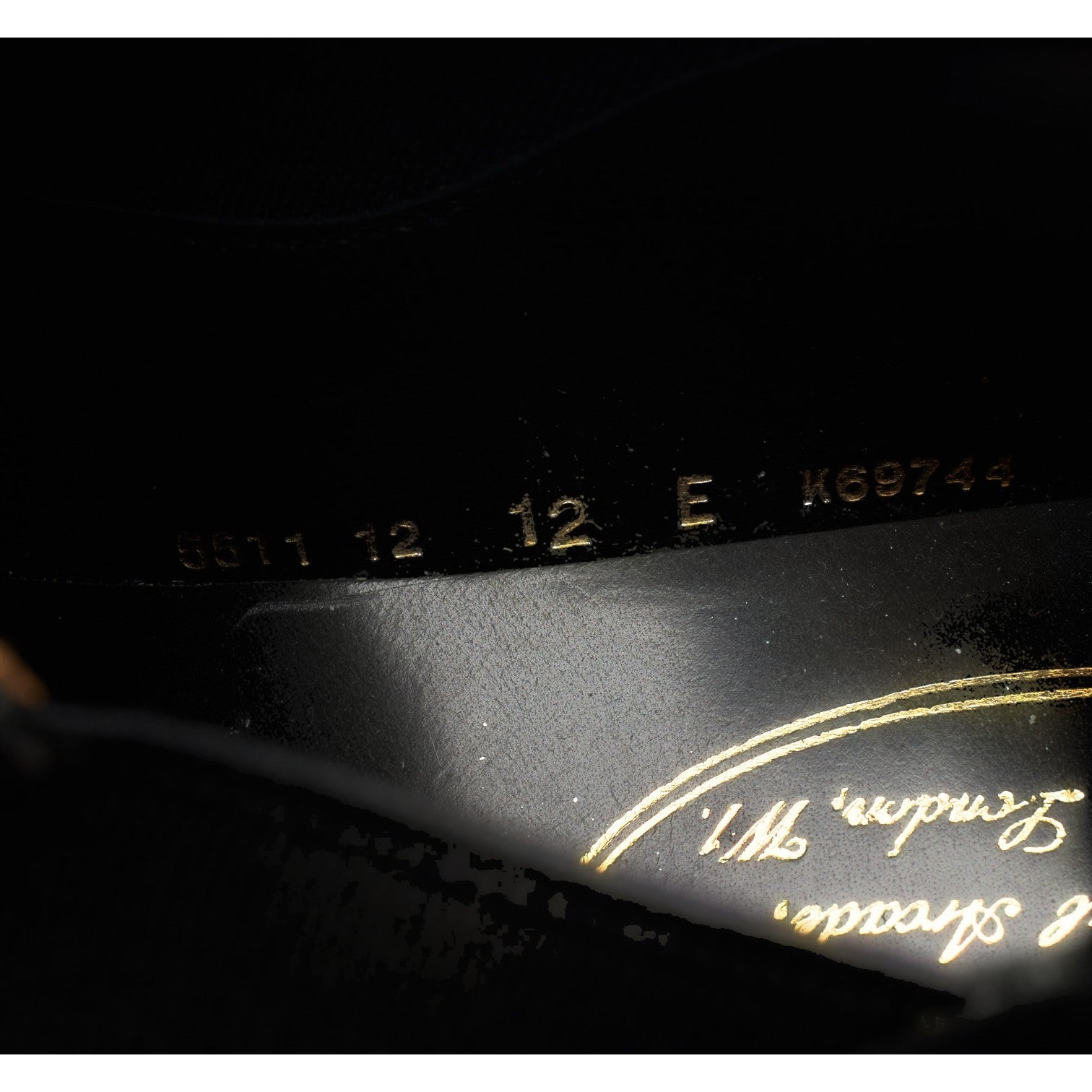 George Cleverley Lazyman mocassin cuir noir pointure 12