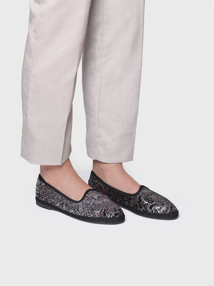 Toni Pons Catia babies jacquard velours noir